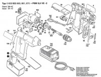 Bosch 0 603 933 860 Pbm 9,6 Ve-2 Hw Accu Drilling Machine 9.6 V / Eu Spare Parts